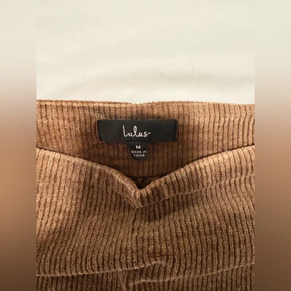 Lulus Brown Corduroy High Waisted Mini Skirt Size Medium - Picture 2 of 2